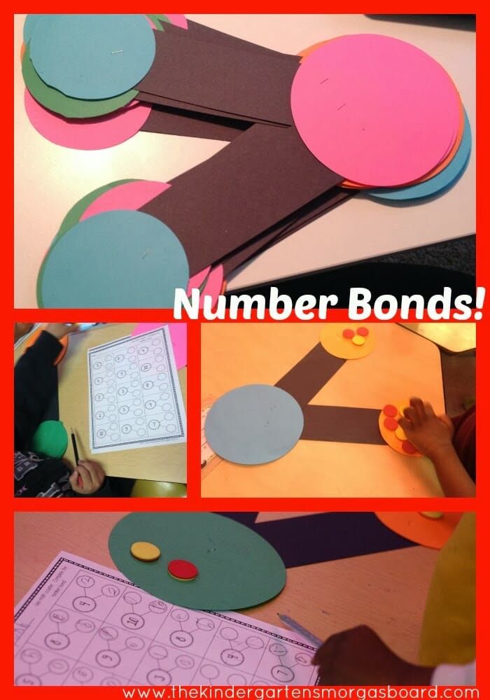 the number bonds are made with construction paper