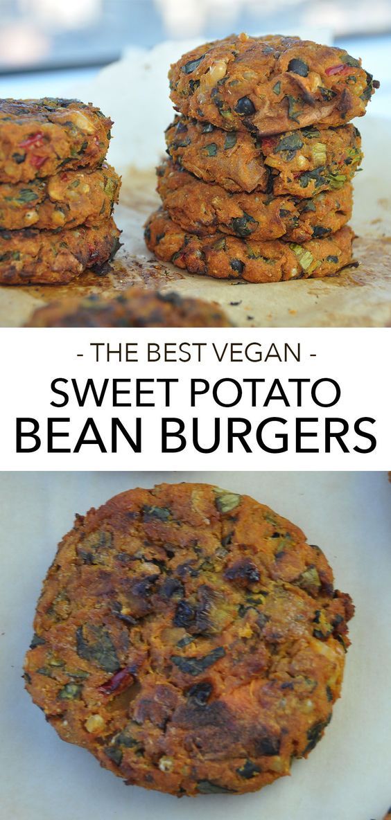 the best vegan sweet potato bean burgers are made with fresh, whole ingredients