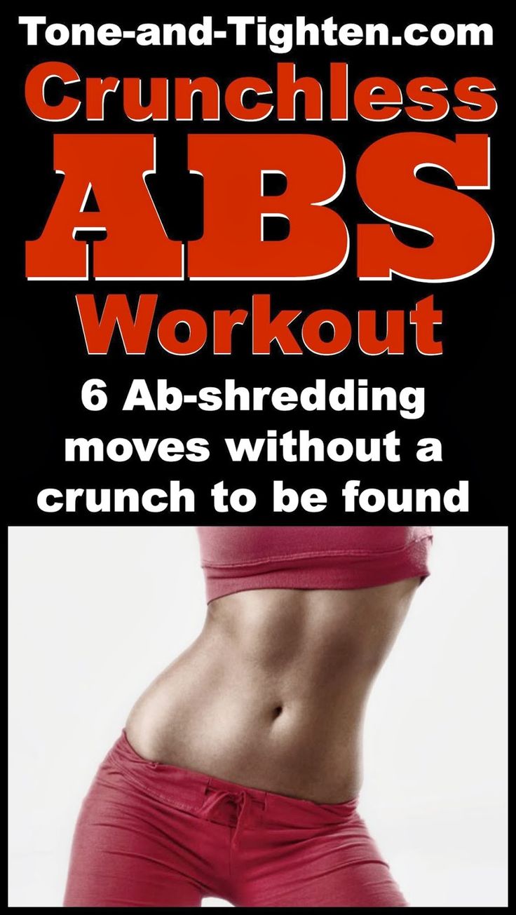 a woman in red shorts with the words crunchless abs workout 6 ab - shredding moves without a crunch to be found