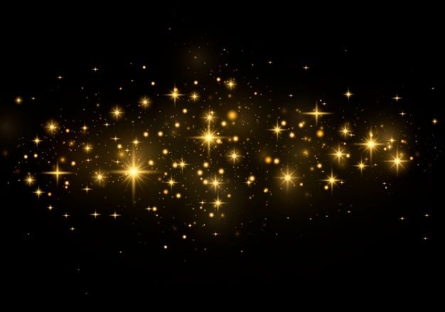 golden stars are shining in the dark sky