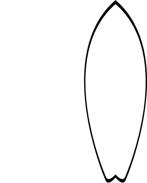 a black and white line drawing of an oval shaped object with one point at the top