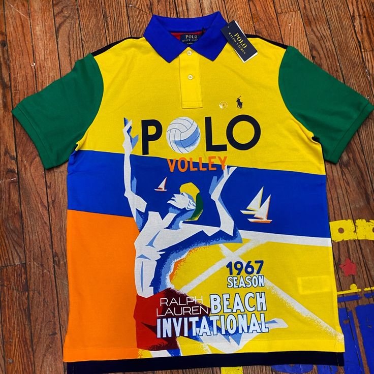 Polo Ralph Lauren Sporty Yellow Polo Shirt With Short Sleeves, Sporty Yellow Short Sleeve Polo Shirt, Sporty Green Polo Shirt For Summer, Yellow Sporty Cotton Polo Shirt, Yellow Cotton Sporty Polo Shirt, Yellow Graphic Print Tops For Sports Events, Polo Outfit Men, Polo Lauren, Polo Outfit