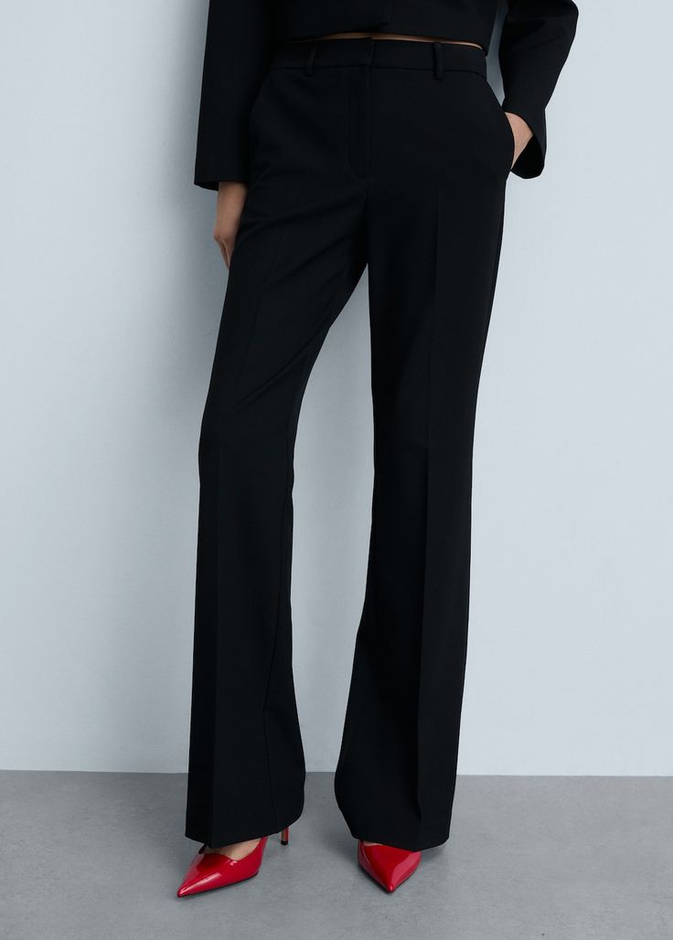 High-waist flared pants Her Closet, Fall 24, Suit Style, Flare Trousers, Flared Pants, Dress Trousers, Flare Pants, Fashion Handbags, Minimalist Fashion