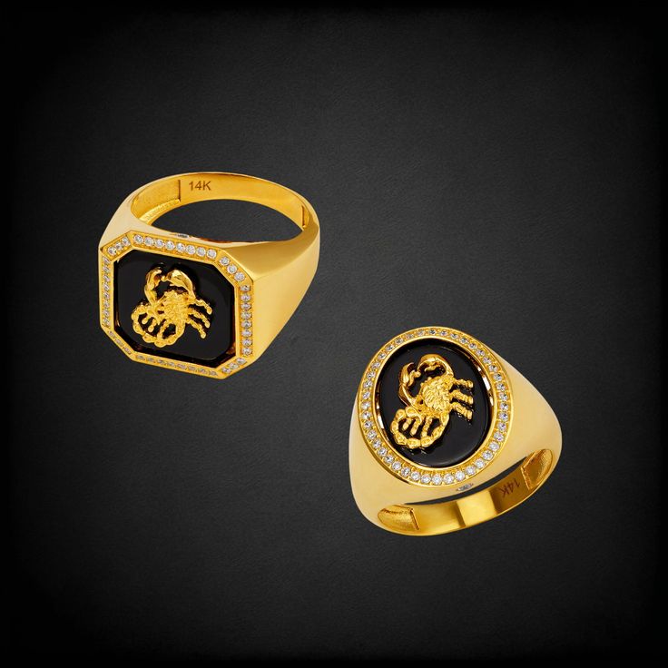 Solid 14k Gold Scorpion Ring with Cubic Zirconia Stone Paired with a Single Onyx Stone at the Center. Aviable in two Different Shapes Oval and Square.  Finish: High Polished  Size: 10 Band Width: 4mm Material: 14k Gold Stones: Cubic Zirconia (CZ), Onyx Feel Free To Dm or Email for Special Orders: Instagram: GoldGaloreLA Email: goldsgalore@gmail.com Scorpion, Onyx Stone, Different Shapes, Rings Statement, Cubic Zirconia, Onyx, Statement Rings, Favorite Jewelry, Jewelry Rings