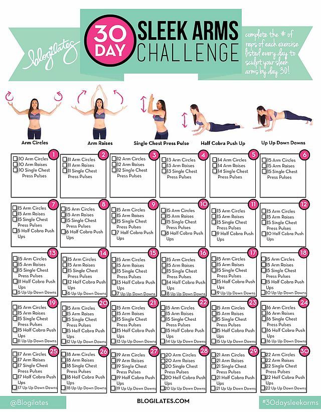 the 30 day plank arms challenge is shown in this image with instructions on how to do it