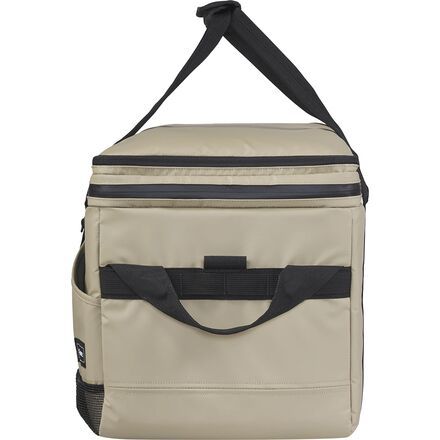 an insulated cooler bag with black straps