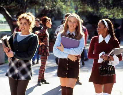 Cher's school look consisted of layering a sweater vest over an Oxford with a button-front mini and over-the-knee socks. 90 Theme Party Outfit, 90s Theme Party Outfit, 90s Party Outfit, Clueless Cher, 90s Theme Party, Clueless Fashion, Fashion Decades, White Calvin Klein, 90s Trends