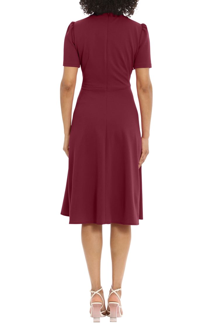 This dainty short sleeve dress is a retro inspired staple that's perfect for any well-dressed occasion. 45" length Necktie Short sleeves Back zip closure Lined 96% polyester, 4% spandex Hand wash, dry flat Imported Model stats: 5'10" height, 32" bust, 25" waist, 36" hip. Model is wearing size 2. Maggy London, Short Sleeve Dress, Well Dressed, Necktie, Retro Inspired, Sleeve Dress, Neck Tie, Nordstrom Rack, Short Sleeve Dresses