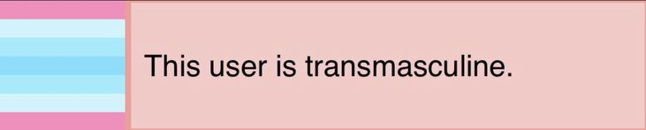 the words this user is transassurene are in black on pink and blue stripes