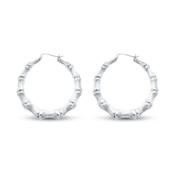 These sterling silver hoop earrings for her are crafted to look like bamboo for a stylish twist on a classic. The earrings secure with snap-lock backs. Bamboo Hoop Earrings, Womens Earrings, Sterling Silver Hoop Earrings, White Earrings, Accessories Jewelry Earrings, Sterling Silver Hoops, Earrings Sterling Silver, Silver Hoops, Earring Backs