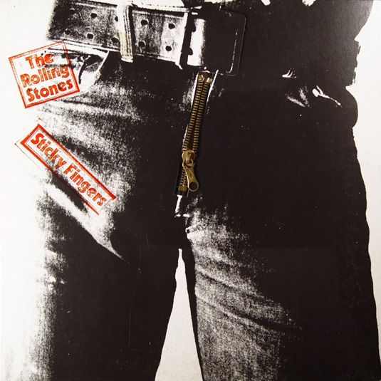 an advertisement for the rolling stones featuring a man in jeans with his hand on his hip