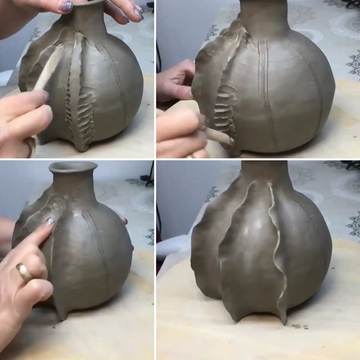 the process of making a vase out of clay