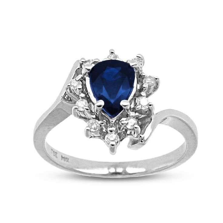 Perfect Splash O' Color! Cute sapphire and diamond ring perfect for any finger and any occasion that needs a sliver of awesomeness!~This style is handcrafted and requires 5 days for the jeweler to complete prior to shipping.~ Blue Sapphire Rings With Diamond Accents, Fine Jewelry Sapphire Diamond Accented Ring, Sapphire Ring With Brilliant Cut, Blue Sapphire Ring With Diamond Accents For Promise, Formal Sapphire Ring With Diamond Accents, Sapphire Cubic Zirconia Birthstone Ring With Brilliant Cut, Fine Blue Sapphire Ring With Diamond Accents, Sapphire Birthstone Ring With Brilliant Cut Cubic Zirconia, Sapphire Rings With Brilliant Cut