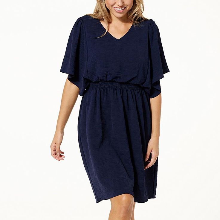 Nina Leonard Smocked Waist Wave Dress  Get the perfect figure-flattering shape every time when wearing this sophisticated smocked-waist dress from Nina Leonard. Wave Dress, Elastic Skirt, Perfect Figure, Waist Dress, Types Of Skirts, Piece Of Clothing, Blue Dresses, Smocking, Fashion Clothes Women