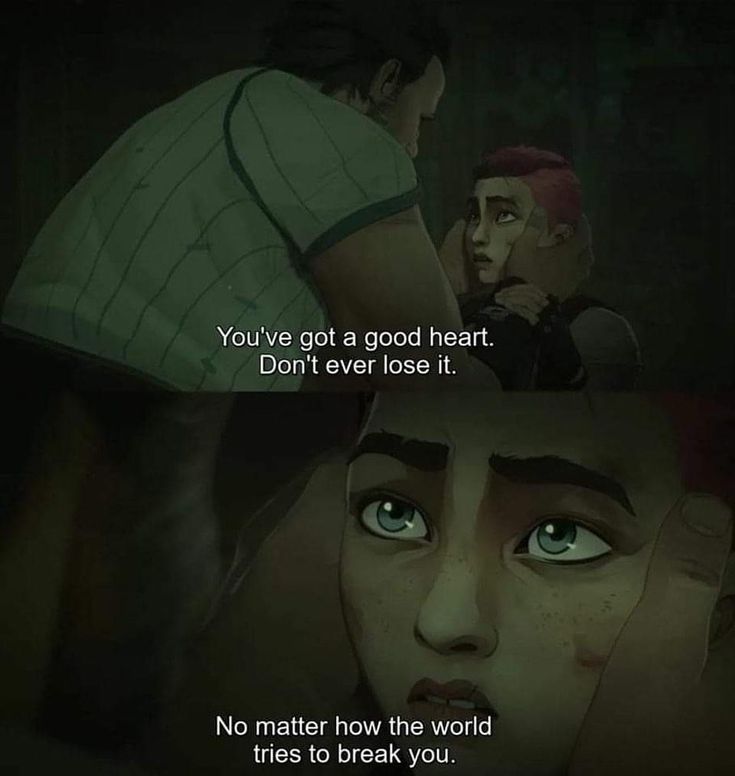 an animated movie scene with two people and the caption you've got a good heart don't ever lose it no matter how the world tries to break you