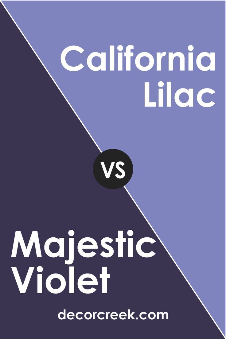 the words california lilac and majestic violett