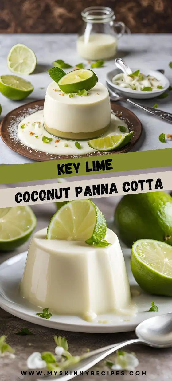 key lime coconut panna cota on a plate