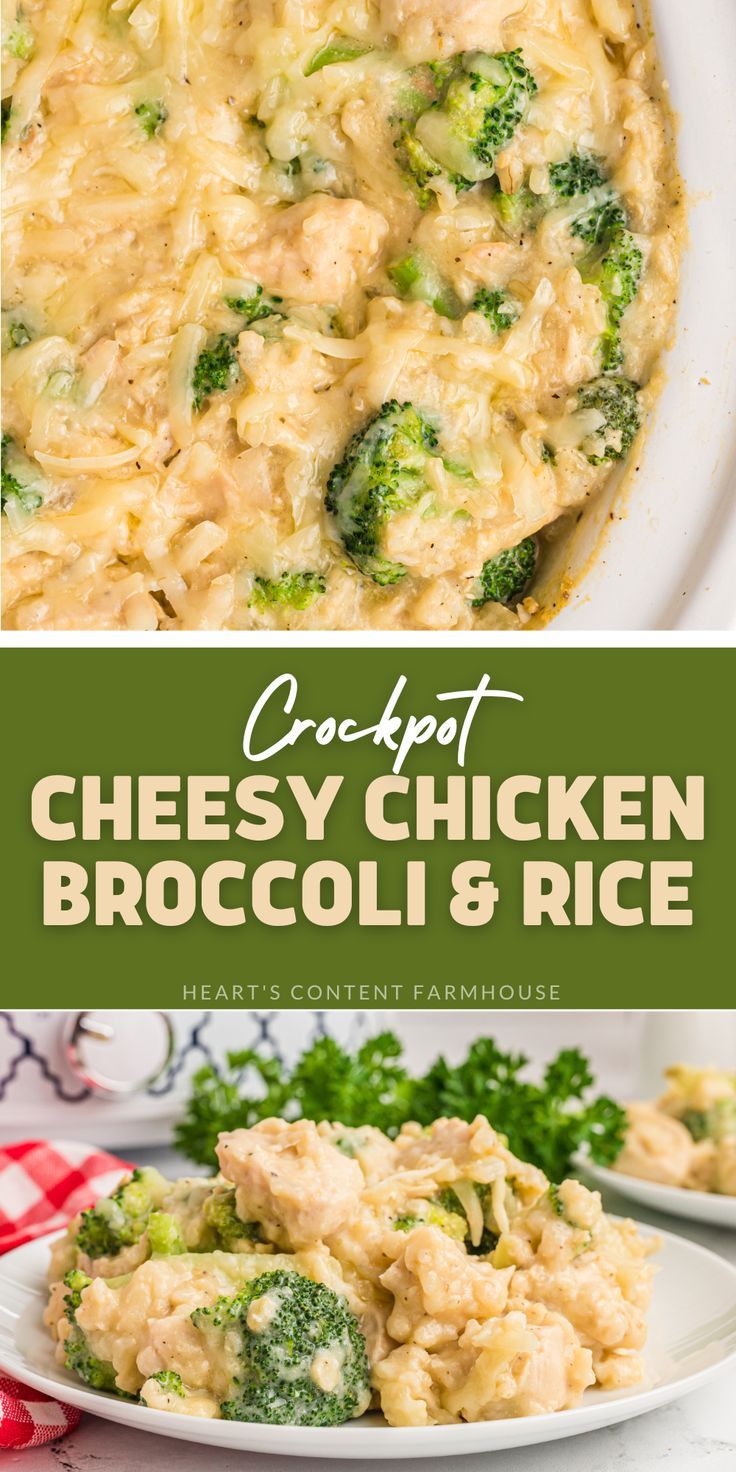 cheesy chicken broccoli and rice casserole on a white plate