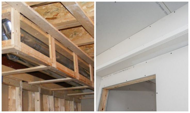 there are two pictures of the inside of a house with unfinished walls and ceiling beams