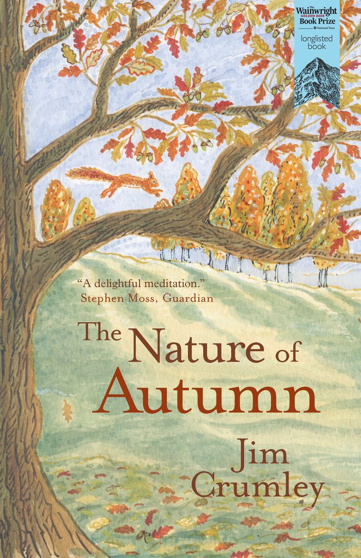 the book cover for the nature of autumn by j m crumbley, with an illustration of a tree