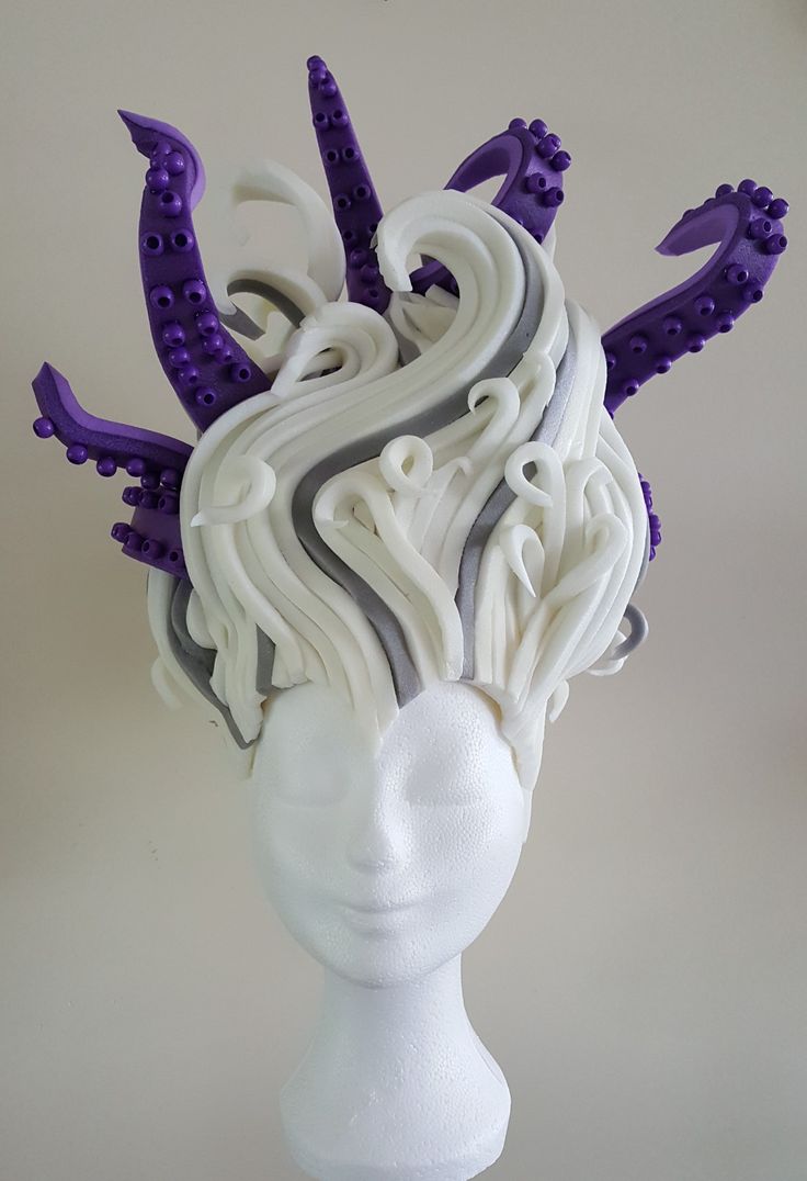 Ursula Wig, Ursula Cosplay, The Little Mermaid Musical, Foam Wig, Ursula Costume, Foam Wigs, Drag Make-up, Mannequin Art, Diy Wig