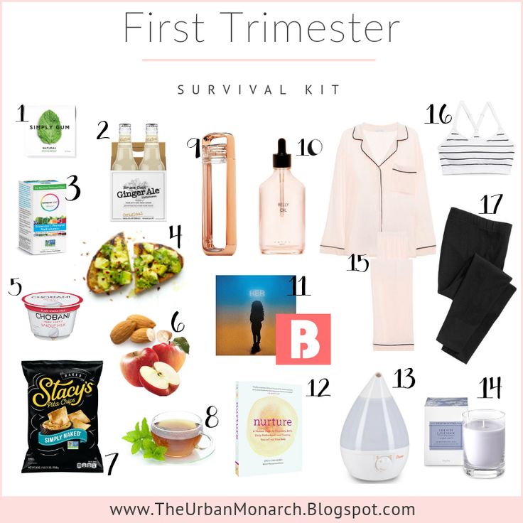 the first trimester survival kit is shown