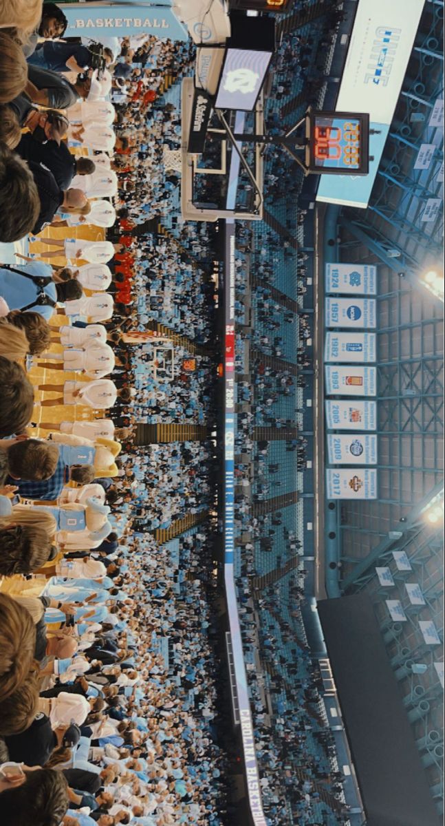 an overhead view of a crowd at a sporting event