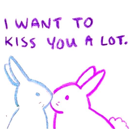 i want to kiss you a lot with the bunny and rabbit on it's back