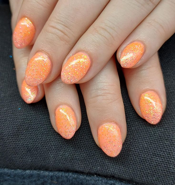 Sparkly Orange Nails, Orange Sparkle Nails, Sparkle Nails, Sparkly Nails, Orange Nails, Nail Inspo, Nail Designs, Sparkle, Orange