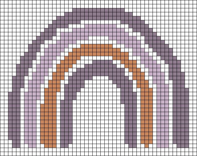 a cross stitch pattern with an arch in the middle