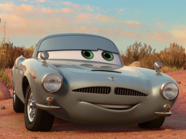 a car with big eyes is shown in the disney pixar film cars 2