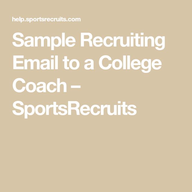 the words sample recruit email to a college coach