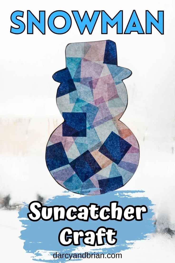 the suncather craft is made with colored paper and watercolors to create a snowman