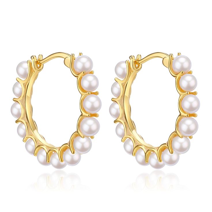 Elegant, timeless and beautiful — House of Pearls’ Circle Pearl Earrings are the perfect way to add a touch of sophistication to your formal look. Crafted with a timeless gold vermeil finish, these earrings feature a perfect circle of lustrous pearls that shimmer gracefully in the light. Whether you wear them with casual wear or a special occasion look, these earrings add a touch of poise to any ensemble. Details: Style ADiameter: 2.8cm Weight: 2.5g per earring Style BDiameter: 3.5cm Weight: 9.6 Classic Plated Earrings For Anniversary, Gold Hoop Earrings With Elegant Design, Classic Gold Plated Earrings With Elegant Design, Classic Gold-plated Earrings With Elegant Design, Elegant Gold Round Hoop Earrings, Gold Plated Hoop Earrings With Elegant Design, Gold Plated Elegant Hoop Earrings, Elegant Gold Plated Hoop Huggie Earrings, Elegant Gold-plated Hoop Earrings