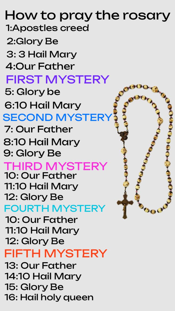 a rosary with the words how to pray the rosary