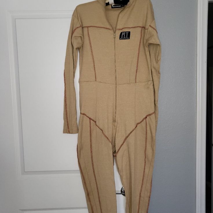 Pretty Littlething Jumpsuit Nwot Didn't Fit Me The Way I Wanted. Casual Brown Bodysuit For Loungewear, Casual Cream Onesie For Loungewear, Cream Fitted Bodysuit For Loungewear, Cream Fitted Long Sleeve Jumpsuits And Rompers, Fitted Cream Long Sleeve Jumpsuits And Rompers, Cream Fitted Long Sleeve Jumpsuit, Fitted Long Sleeve Cream Jumpsuit, Beige Long Sleeve Onesie For Loungewear, Fitted Cream Jumpsuits And Rompers For Loungewear