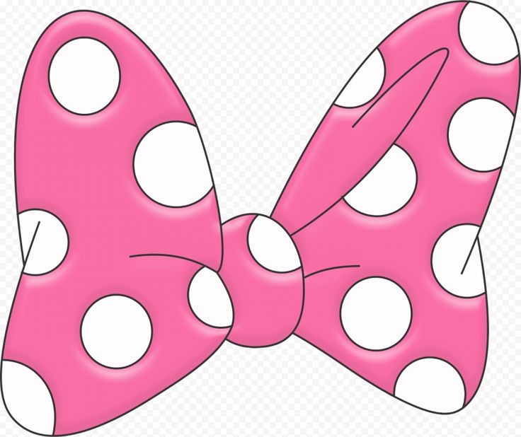 a pink bow with white polka dots on it