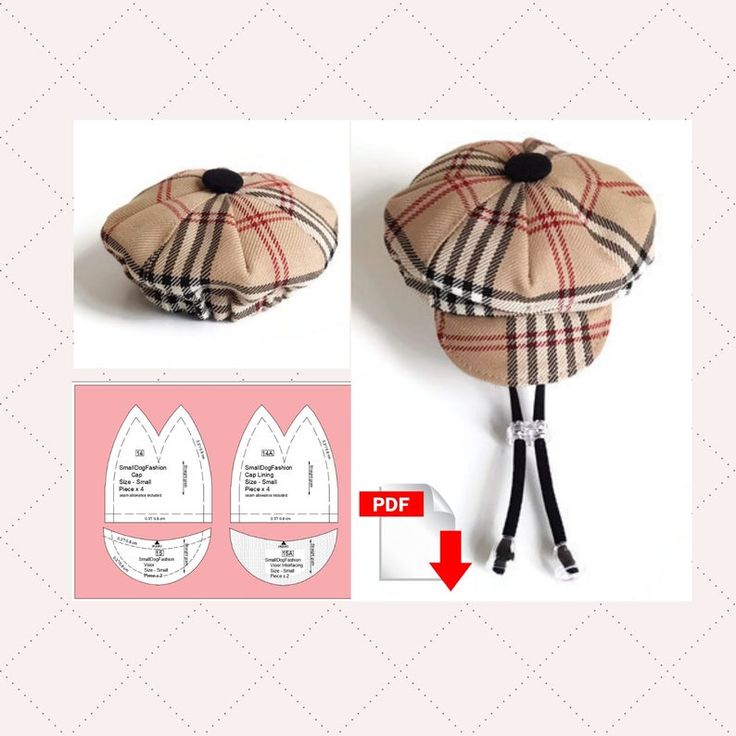 the sewing pattern is shown for this hat