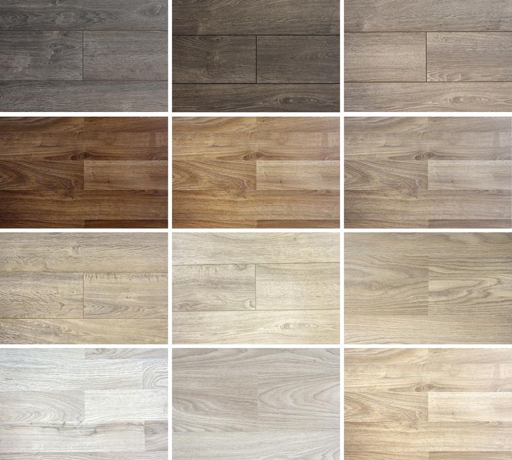 the different types of wood flooring are shown in this image, including white and brown