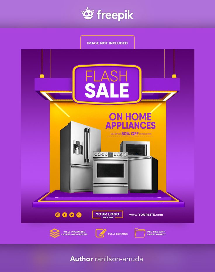 an advertisement for a new appliance store, with the words flash sale on home appliances