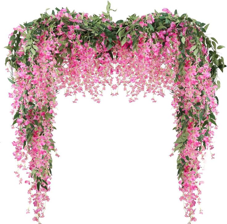 PRICES MAY VARY. Silk SIZE AND QUANTITY：Pack of 3 PCS, length 86'',1 longer string 23.62'', 8 Inch 1 shorter strings each 11.82''. (Note: Please be careful the pictures show the effect of multiple vines) REALISTIC AND LIFELONG：This wisteria artificial flowers come in lifelike, full and soft petals, natural-looking and won't fade over time. Available in all colors,beautiful wedding home party decoration PERFECT WEDDING DECORATIONS：Wisteria is a symbol of love and happiness. Faux wisterias will ad Outdoor Wedding Arch, Wisteria Garland, Garden Outdoor Wedding, Wedding Arch Floral, Wisteria Vine, Wedding Arches Outdoors, Wedding Ceremony Arch, Hanging Flower, Greenery Garland