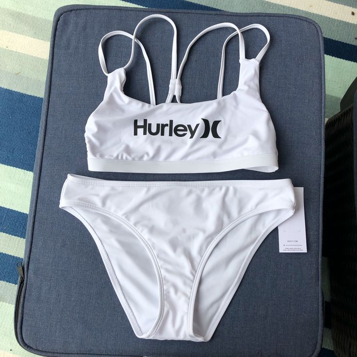 Nwt White Hurley Bikini Swimsuit With Black Logo Print Across The Chest. Double Strap. Sporty, Yet Super Cute! Women’s Size M & Xl. White One-piece Tankini For Beach Season, White Lined Tankini For Summer, White Lined Summer Tankini, White One-piece Pool Tankini, White One-piece Tankini For Pool, Casual White One-piece Tankini, White One-piece Summer Tankini, White Lined Tankini For Swimming, White Beachwear Tankini For Swimming