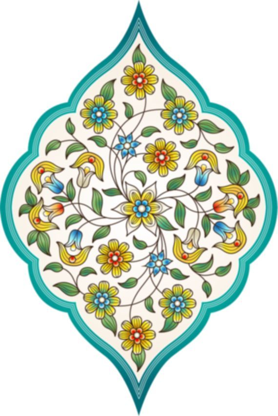 a decorative tile with flowers and leaves on it