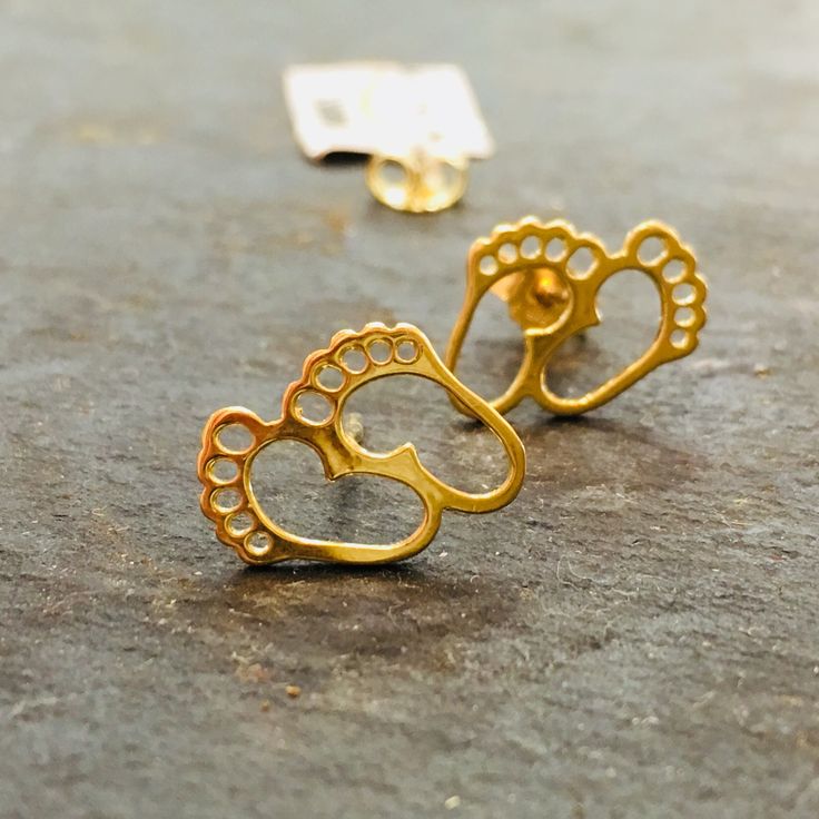 Feet Earrings, Baby Feet Studs, Simple Design Studs, Solid Gold 14k, Tiny Foot Studs, Gold Foot Studs, Gift For Her, Earrings Children, Gift Nickel-free Recycled Gold Earrings As Gift, Nickel Free Recycled Gold Earrings For Gift, Pierced Yellow Gold Earrings In Recycled Gold, Yellow Gold Hypoallergenic Earrings For Gift, Dainty Yellow Gold Nickel-free Earrings, Hypoallergenic Yellow Gold Earrings Gift, Hypoallergenic Recycled Gold Earrings For Gifts, Silver Earrings With Recycled Gold For Gift, Silver Earrings With Recycled Gold As A Gift