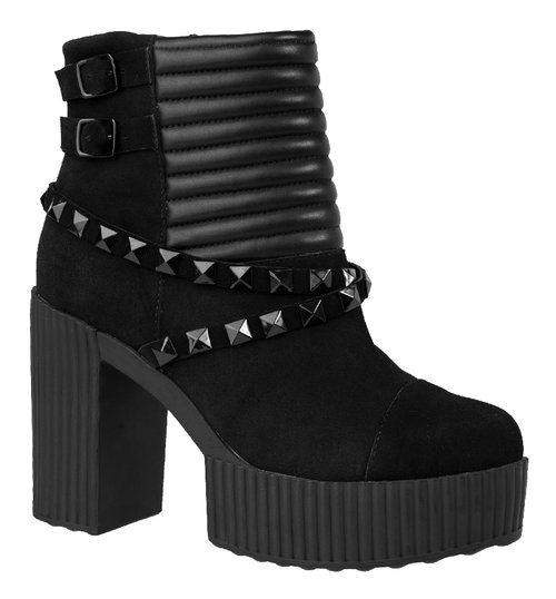 T.U.K. A8992L - Yuni Ribbed Boots Fall Punk Style Platform Boots, Punk Style Platform Heeled Ankle Boots, Edgy Platform Boots With Thick Sole, Punk Ankle-high Chunky Platform Heeled Boots, Edgy Platform Boots With Thick Bottom And Round Toe, Punk Chunky Platform Ankle Boots, Edgy Chunky Ankle-high Platform Boots, Edgy Winter Platform Boots, Edgy Platform Boots For Winter