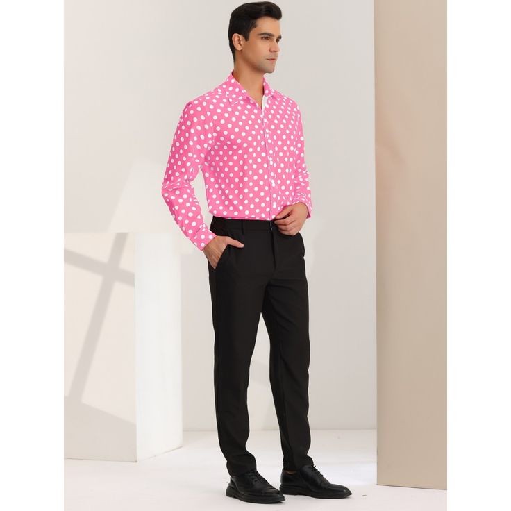 The polka dot prints make this shirt more attractive and youthful. These polka dot shirts can be worn with your dress pants, or jeans. Suitable for casual and formal occasions, you can wear the shirt for business meetings, daily work, dates, and parties, to make you handsome and stylish. And it is also a gift for a father, son, boyfriend, husband, or friend. Polka Dot Shirt, Sleeve Packaging, Father Son, Button Down Dress, Formal Looks, Polka Dot Print, Dot Print, Long Sleeve Casual, Formal Occasion