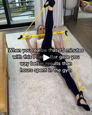 the woman is doing exercises on her legs with resistance straps and an exercise band for flexibility