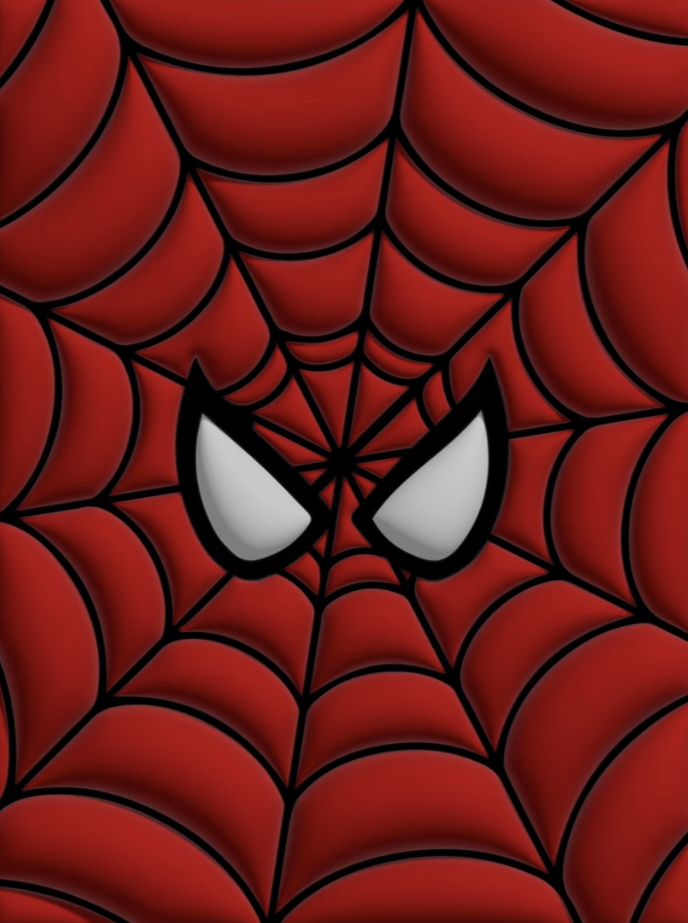 a spider - man's eyes are shown in the center of a web cob