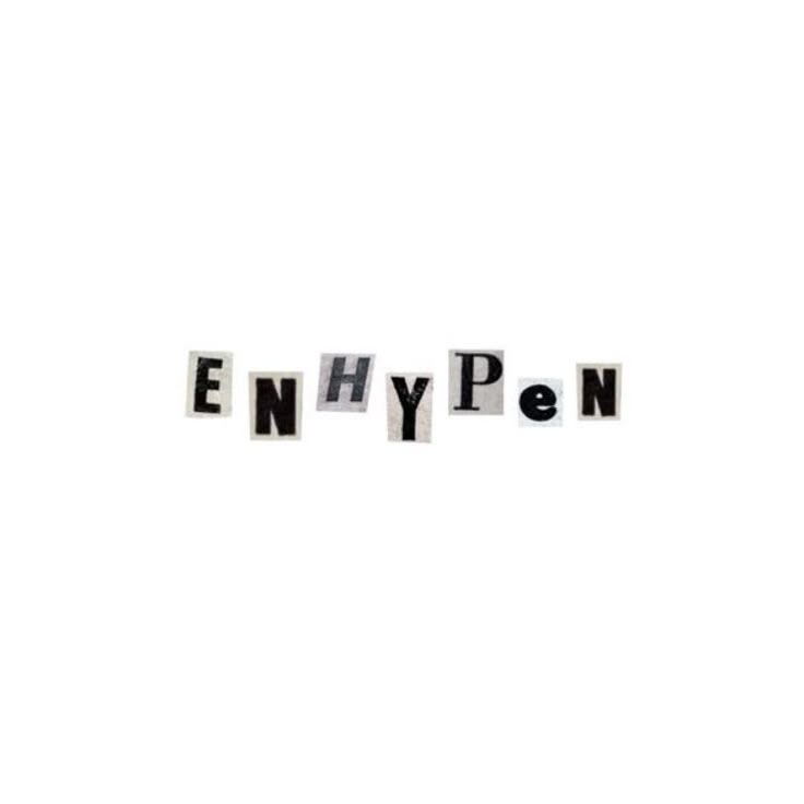 the word enhypen spelled with cut out letters