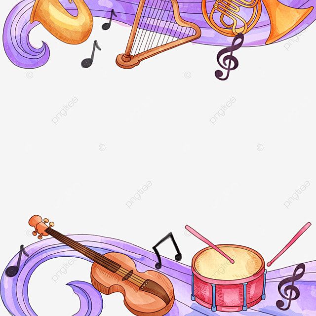 an illustration of musical instruments and music notes